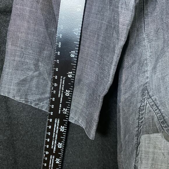 Cloth & Stone Anthropologie Womens Shirt Black Button Down High Low Small - Picture 11 of 14